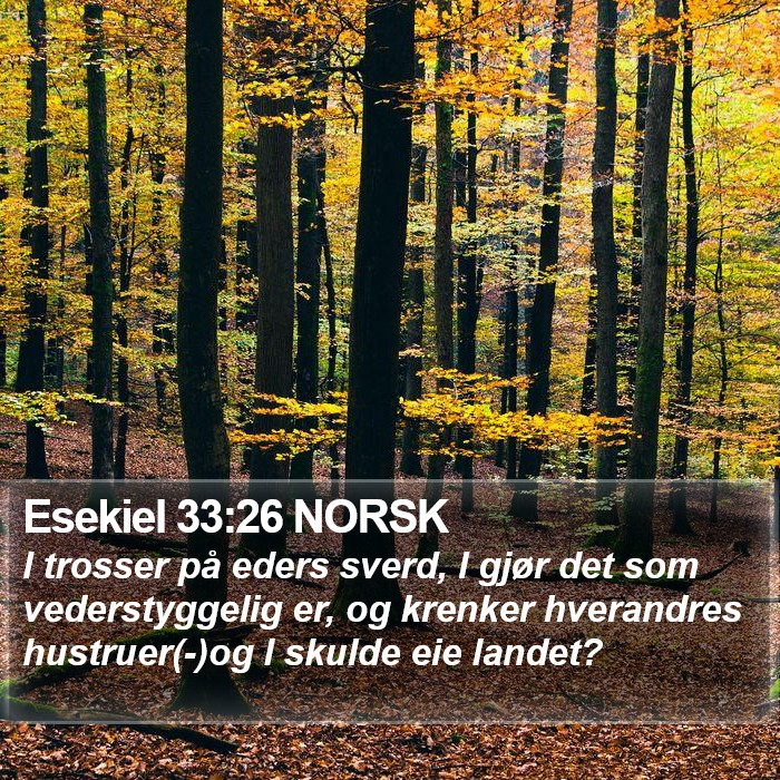 Esekiel 33:26 NORSK Bible Study