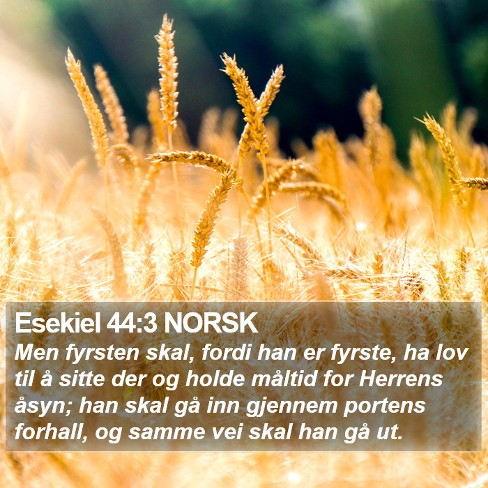 Esekiel 44:3 NORSK Bible Study