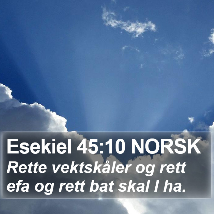 Esekiel 45:10 NORSK Bible Study