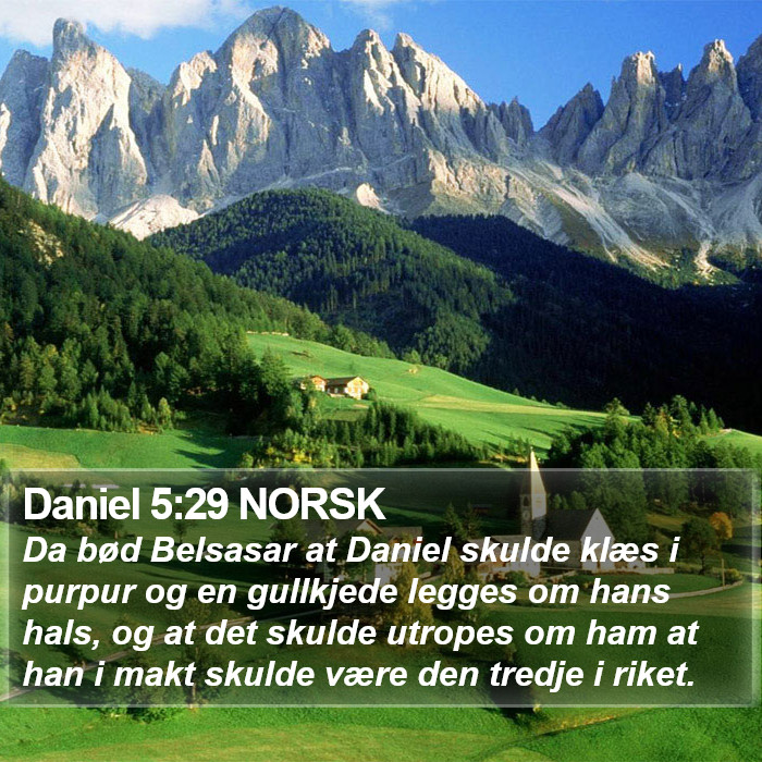 Daniel 5:29 NORSK Bible Study