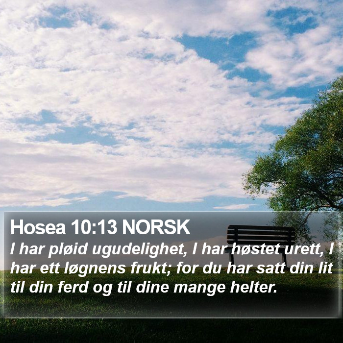 Hosea 10:13 NORSK Bible Study