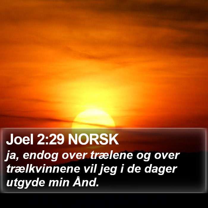Joel 2:29 NORSK Bible Study