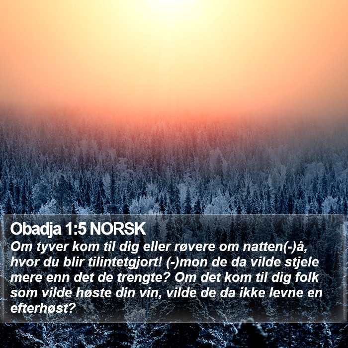 Obadja 1:5 NORSK Bible Study