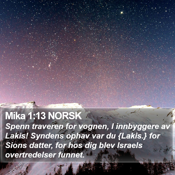 Mika 1:13 NORSK Bible Study