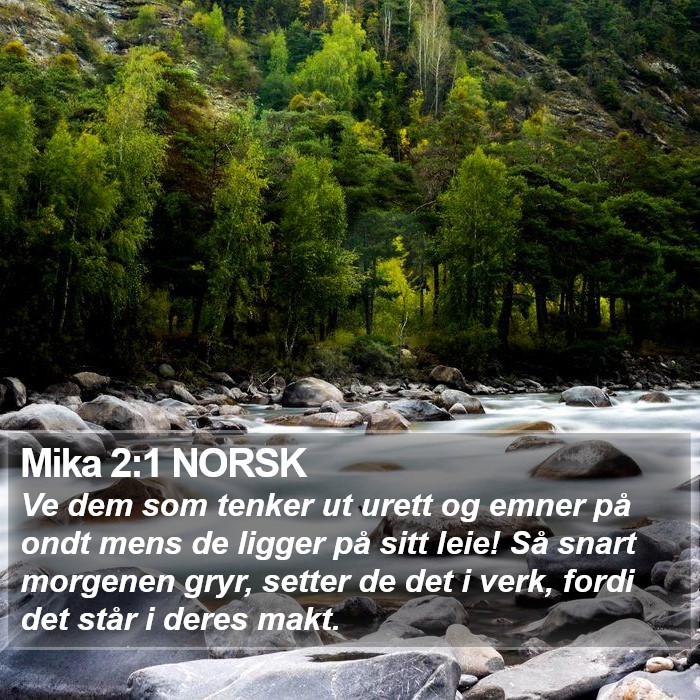 Mika 2:1 NORSK Bible Study