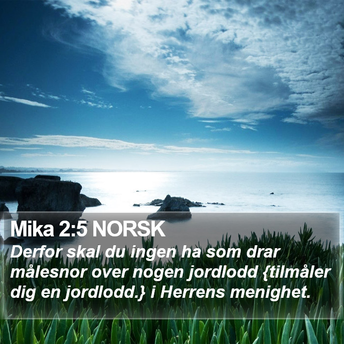 Mika 2:5 NORSK Bible Study