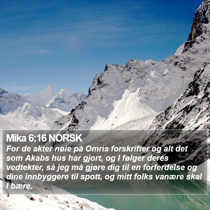 Mika 6:16 NORSK Bible Study