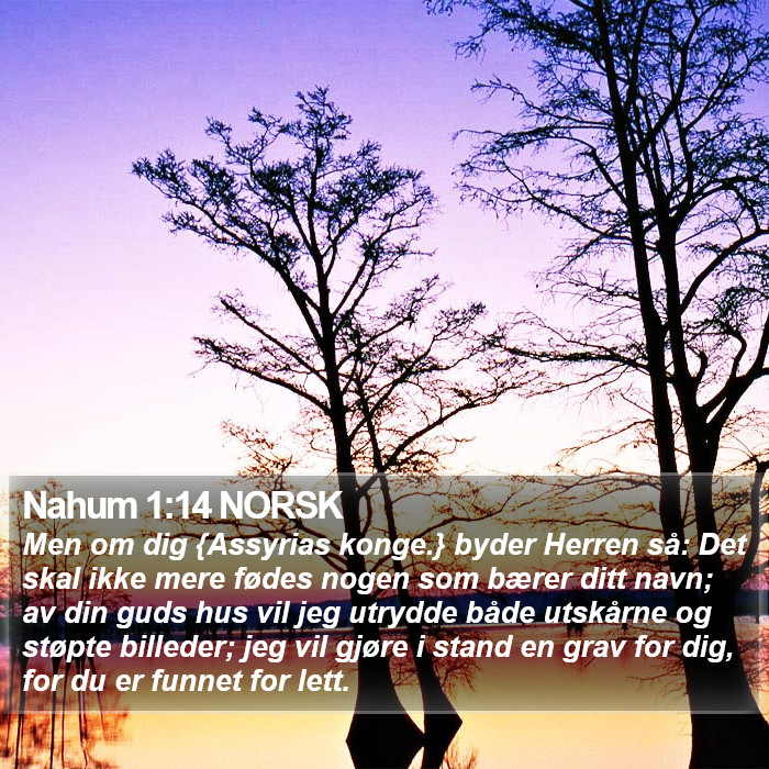 Nahum 1:14 NORSK Bible Study