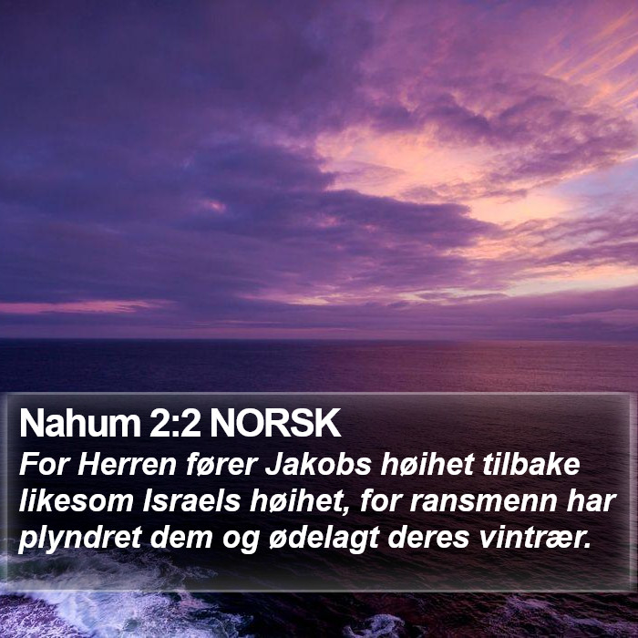 Nahum 2:2 NORSK Bible Study