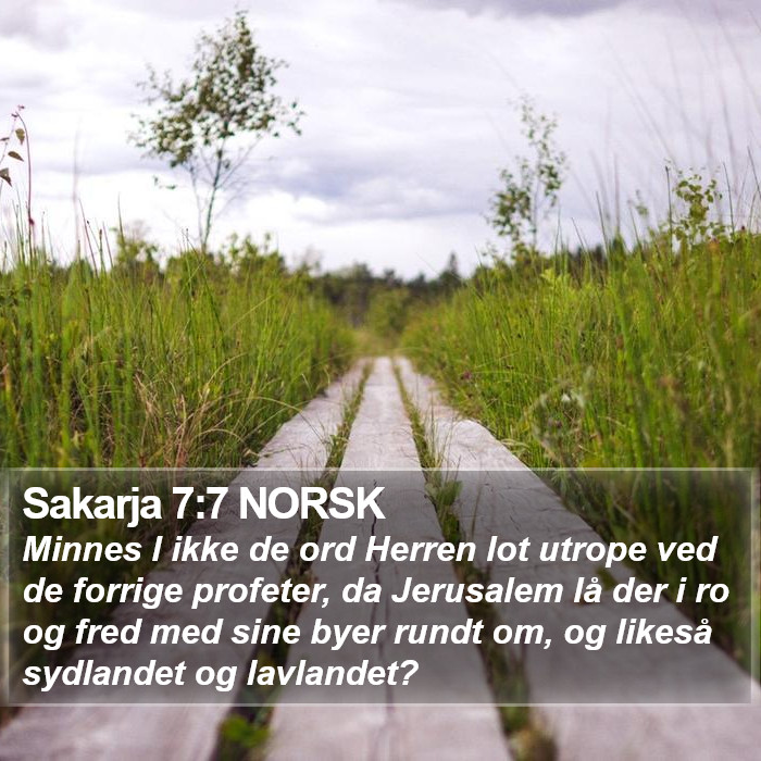 Sakarja 7:7 NORSK Bible Study