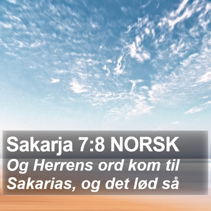 Sakarja 7:8 NORSK Bible Study