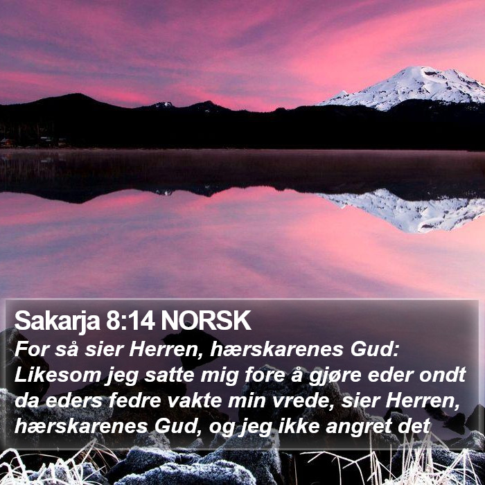 Sakarja 8:14 NORSK Bible Study