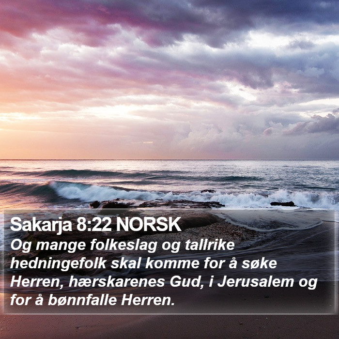 Sakarja 8:22 NORSK Bible Study