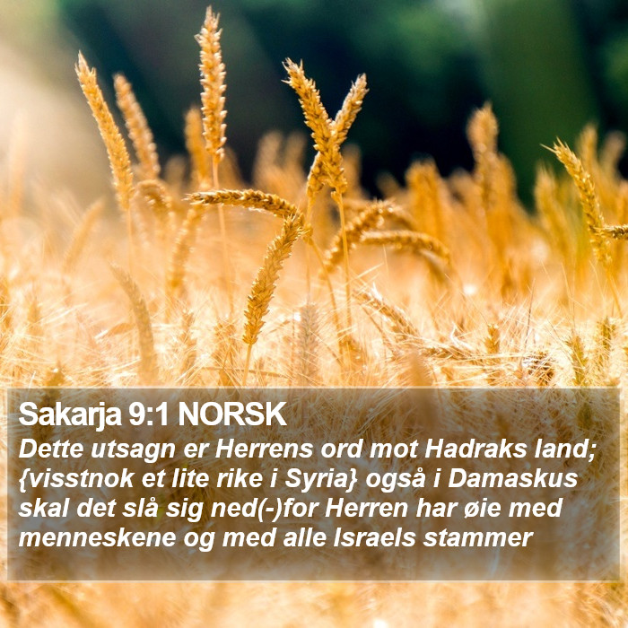 Sakarja 9:1 NORSK Bible Study