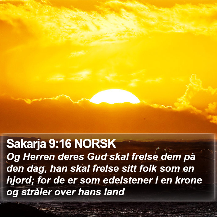 Sakarja 9:16 NORSK Bible Study