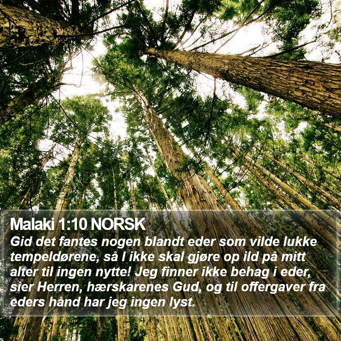 Malaki 1:10 NORSK Bible Study