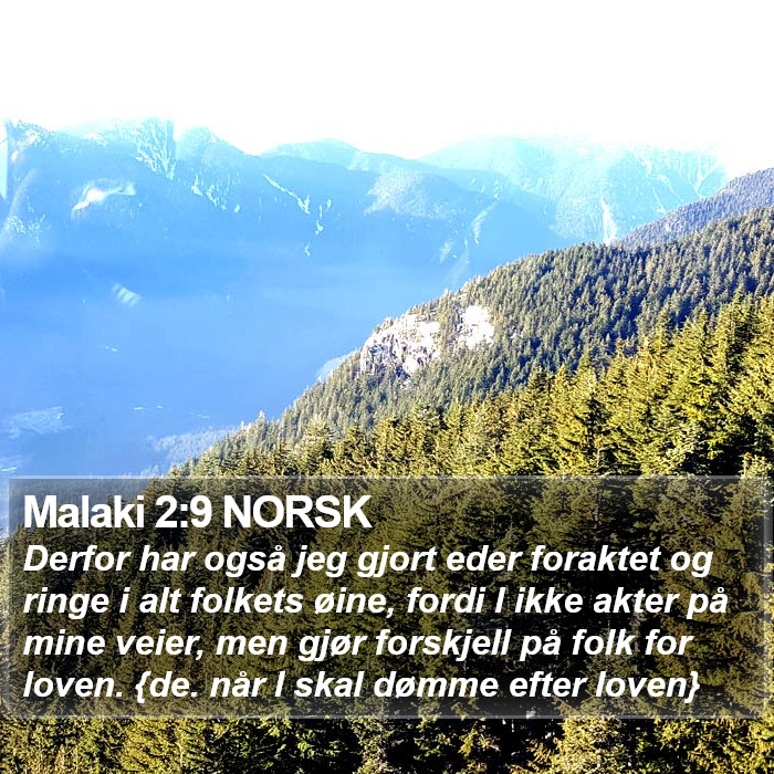 Malaki 2:9 NORSK Bible Study