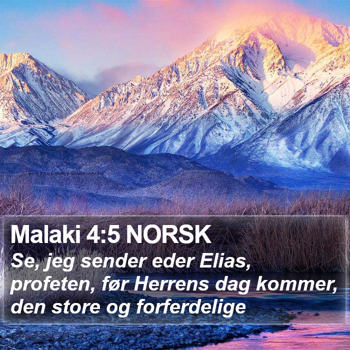 Malaki 4:5 NORSK Bible Study