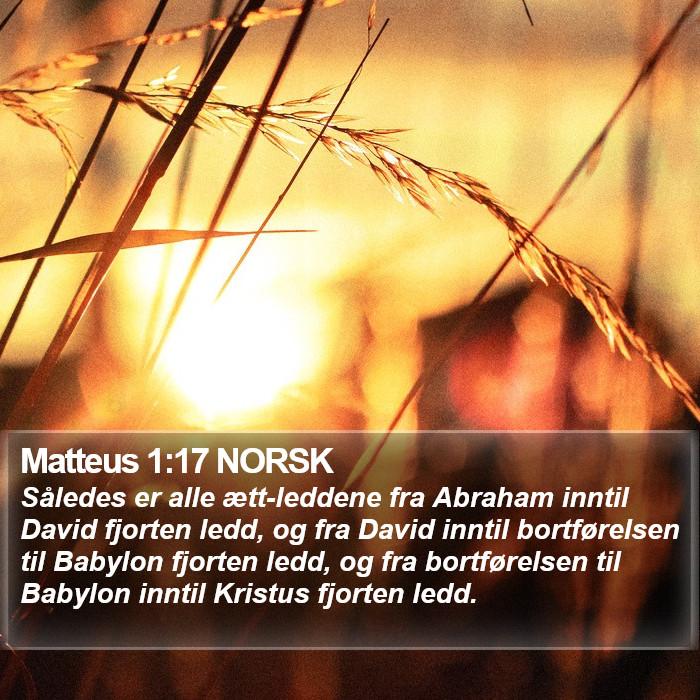 Matteus 1:17 NORSK Bible Study