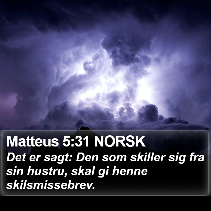 Matteus 5:31 NORSK Bible Study