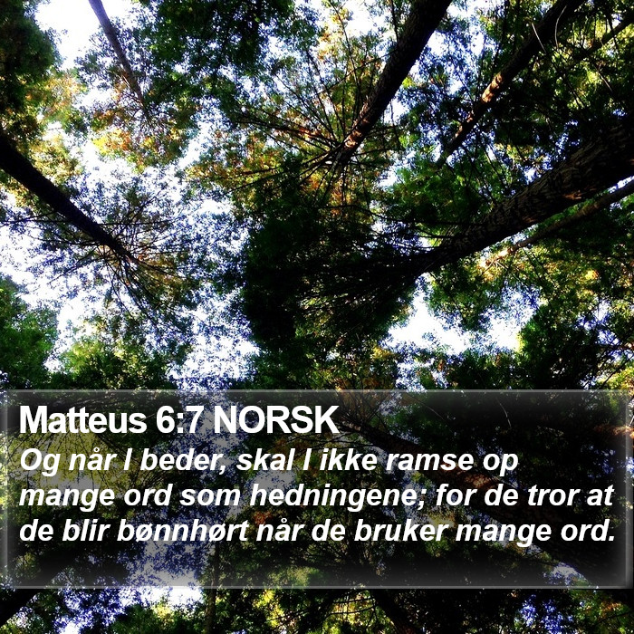 Matteus 6:7 NORSK Bible Study