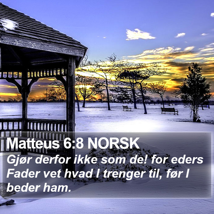 Matteus 6:8 NORSK Bible Study