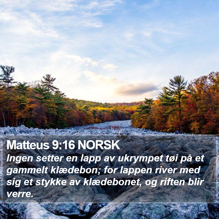 Matteus 9:16 NORSK Bible Study