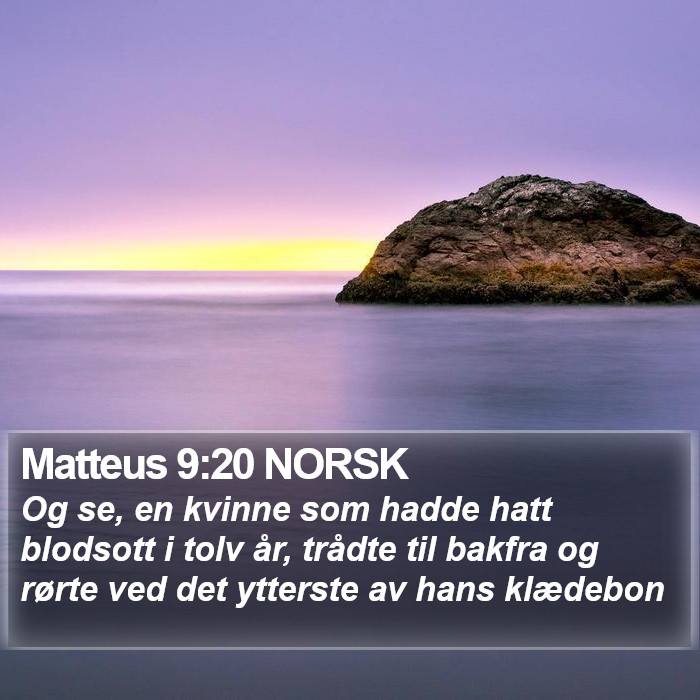 Matteus 9:20 NORSK Bible Study