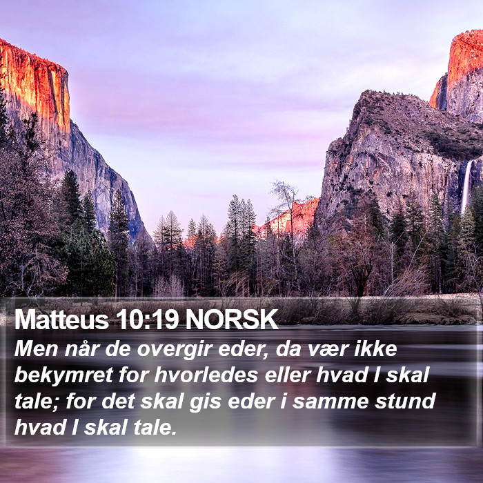 Matteus 10:19 NORSK Bible Study