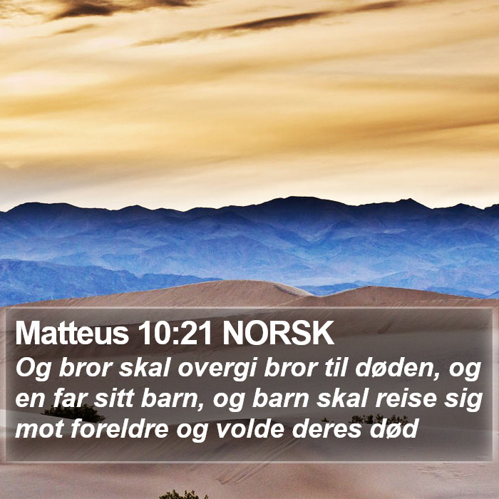 Matteus 10:21 NORSK Bible Study