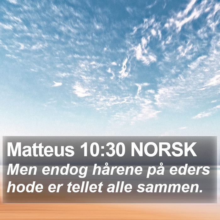 Matteus 10:30 NORSK Bible Study