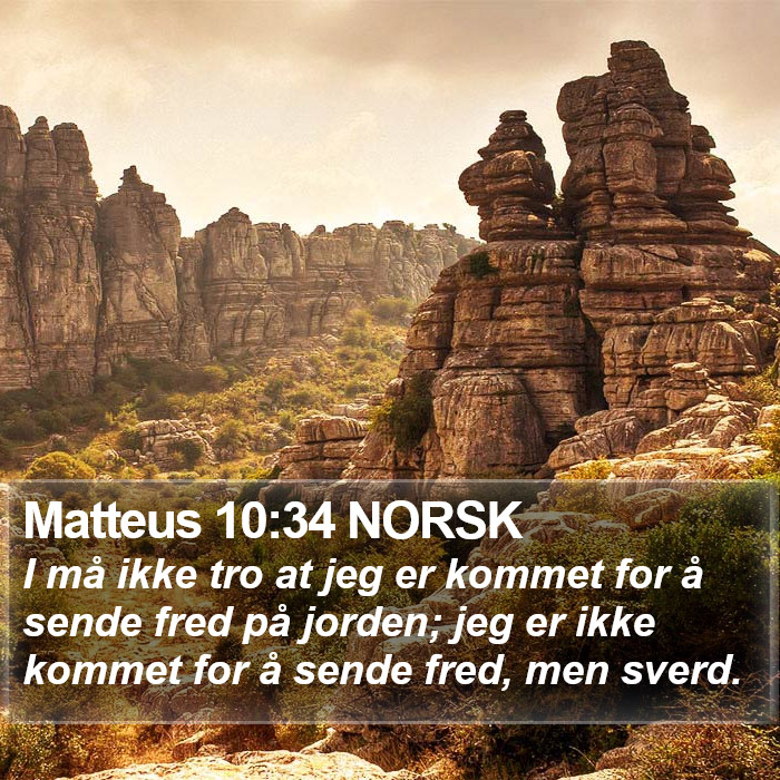 Matteus 10:34 NORSK Bible Study