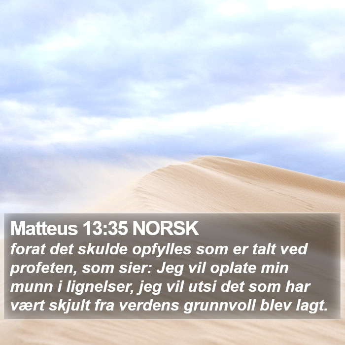 Matteus 13:35 NORSK Bible Study