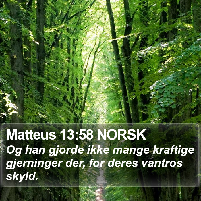 Matteus 13:58 NORSK Bible Study