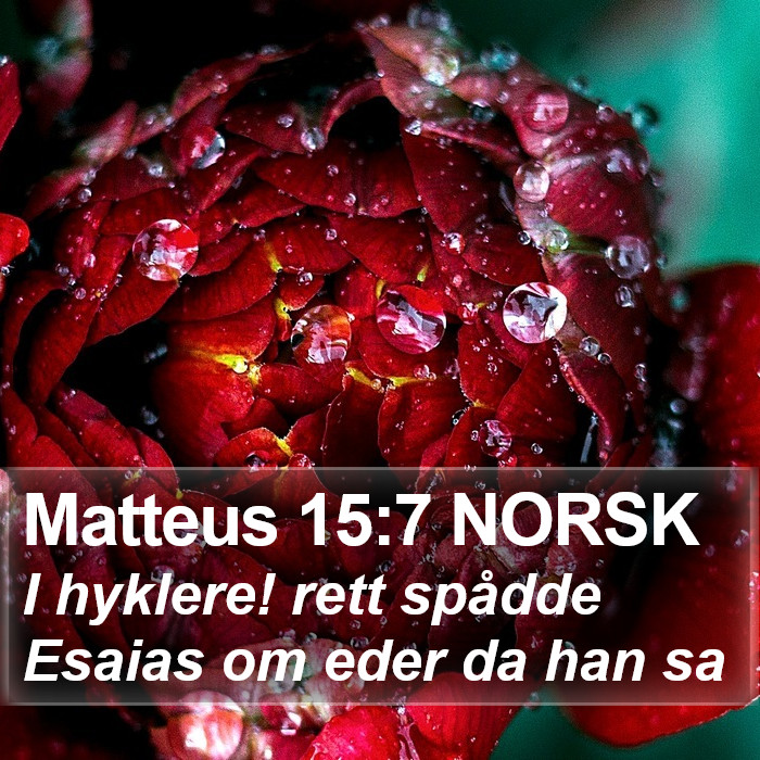 Matteus 15:7 NORSK Bible Study