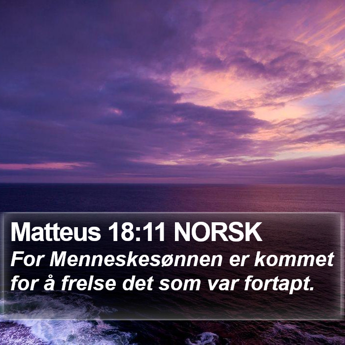 Matteus 18:11 NORSK Bible Study