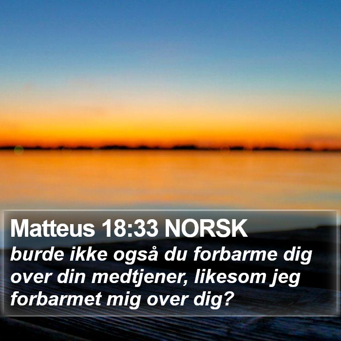 Matteus 18:33 NORSK Bible Study