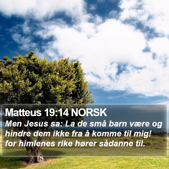 Matteus 19:14 NORSK Bible Study