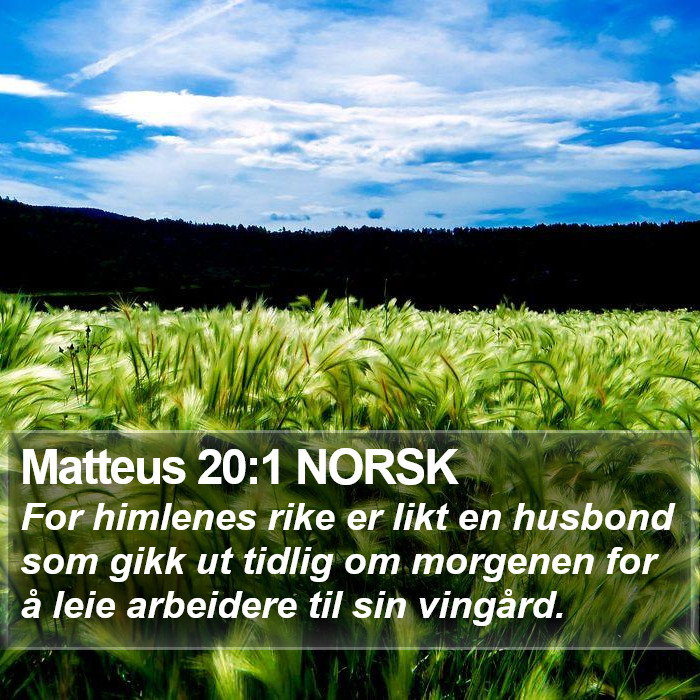 Matteus 20:1 NORSK Bible Study