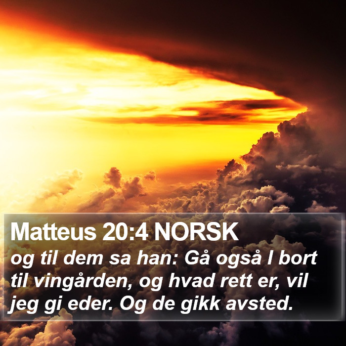 Matteus 20:4 NORSK Bible Study