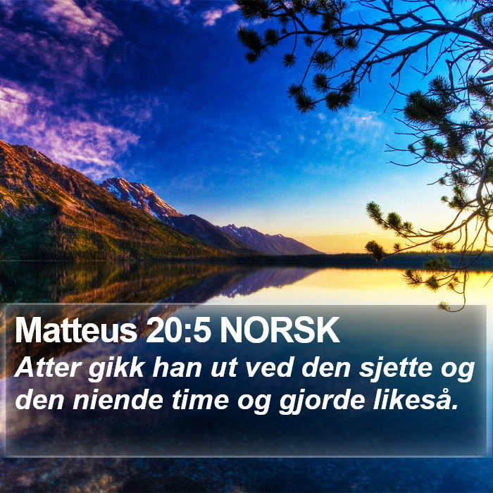 Matteus 20:5 NORSK Bible Study