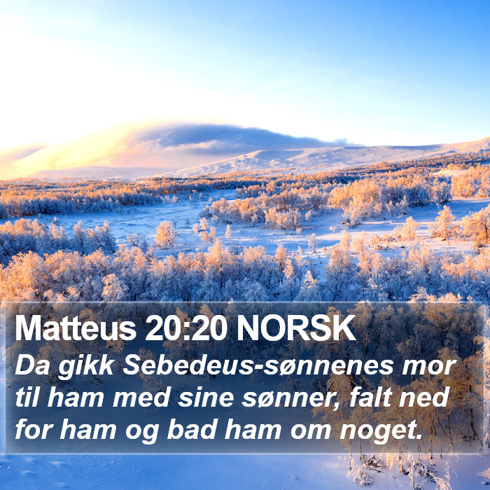 Matteus 20:20 NORSK Bible Study