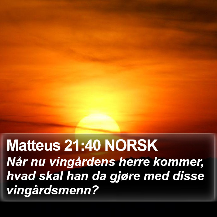 Matteus 21:40 NORSK Bible Study