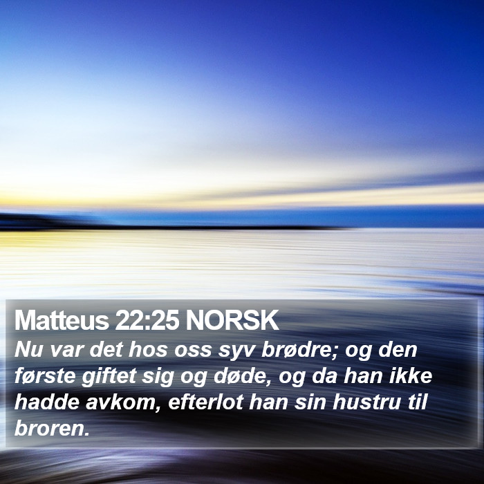 Matteus 22:25 NORSK Bible Study