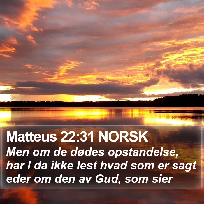 Matteus 22:31 NORSK Bible Study