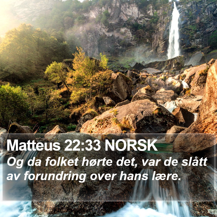 Matteus 22:33 NORSK Bible Study