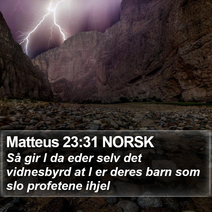 Matteus 23:31 NORSK Bible Study