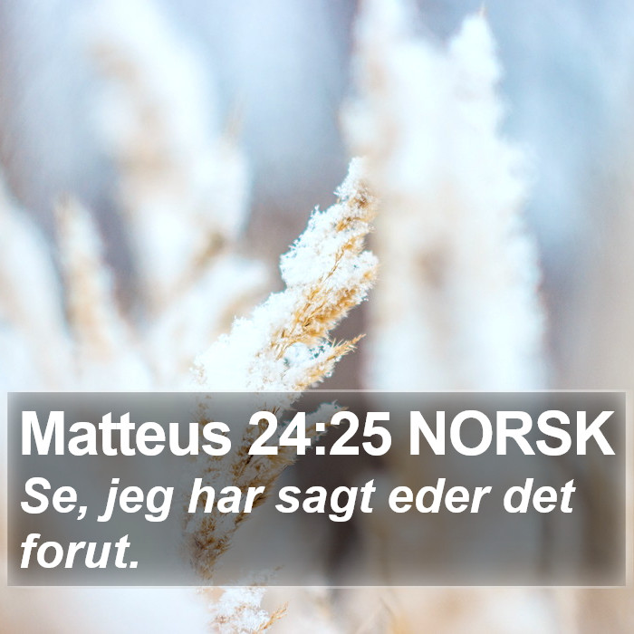 Matteus 24:25 NORSK Bible Study