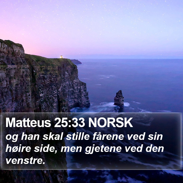 Matteus 25:33 NORSK Bible Study