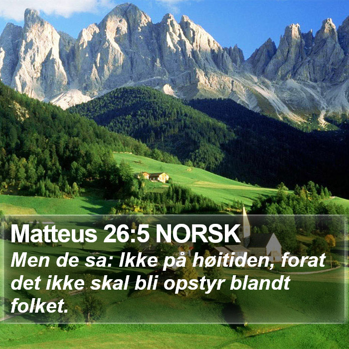 Matteus 26:5 NORSK Bible Study